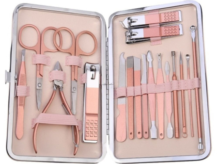 18 in 1 Manicure Nail Set - Rose Gold Online Hot Sale