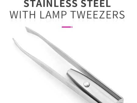 Tweezer With LED Light,Stainless Steel. Discount