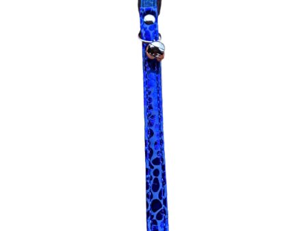 Elastic Cat Collar Animal Print Blue - Adjustable Comfortable Durable Pet Accessory For Discount