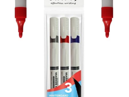 Assorted Whiteboard Markers - Pens 3 Pack Bold Coloured Ink Whiteboards Online Hot Sale