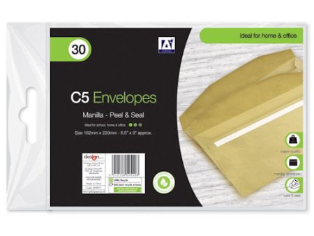 C5 Manilla Envelopes - 30 Pack Peel & Seal Closure 80gsm Mailing Documents Reports Certificates Online now