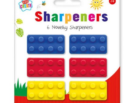 Brick Sharpeners - 6 Pack Novelty Stationery Bricks Pencil Sharpeners Fashion