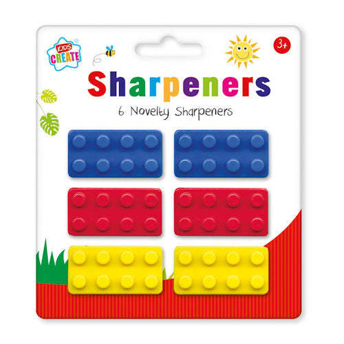 Brick Sharpeners - 6 Pack Novelty Stationery Bricks Pencil Sharpeners Fashion