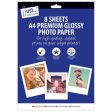 A4 Glossy Photo Paper - 8 Sheets Bright White Paper 210gsm Quick Drying Print Inkjet on Sale