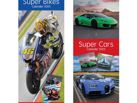 2025 Super Slim Calendar - Super Bikes   Cars Assorted Designs Compact Online Hot Sale