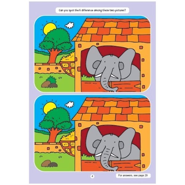 A4 Spot The Difference Activity Book - Assorted Challenging Puzzles Engaging Illustrations High Quality Paper For Cheap