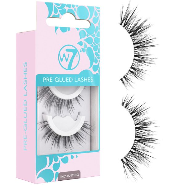 W7 Cosmetics Pre-glued False Eyelashes - Enchanting Lightweight Natural Look Easy Application Reusable For Sale