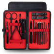 18 in 1 Manicure Nail Set - Black with Red Sale