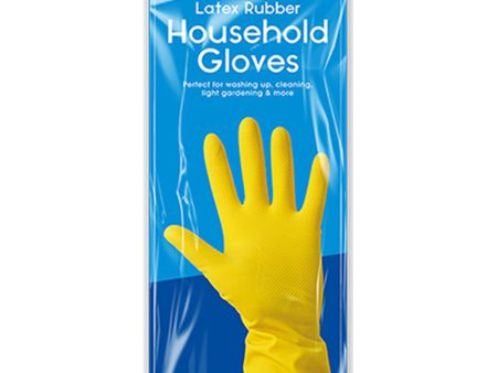 Medium Household Gloves - 1 Pair Yellow Cleaning Protection Rubber Glove Fashion