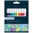 Acrylic Bright Colours Pens - 10 Pack Artist Painting Markers Craft Supplies Fashion