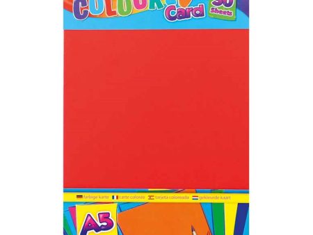 A5 Coloured Card - 30 Sheets Bright Colours Plain Craft Paper Scrapbooking Creative DIY Fashion