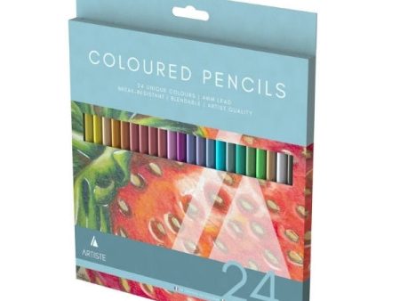 Artist Colouring Pencils - 24 Pack Artist Quality Blendable Pencils 4mm Lead Professional Colouring Blending Hot on Sale