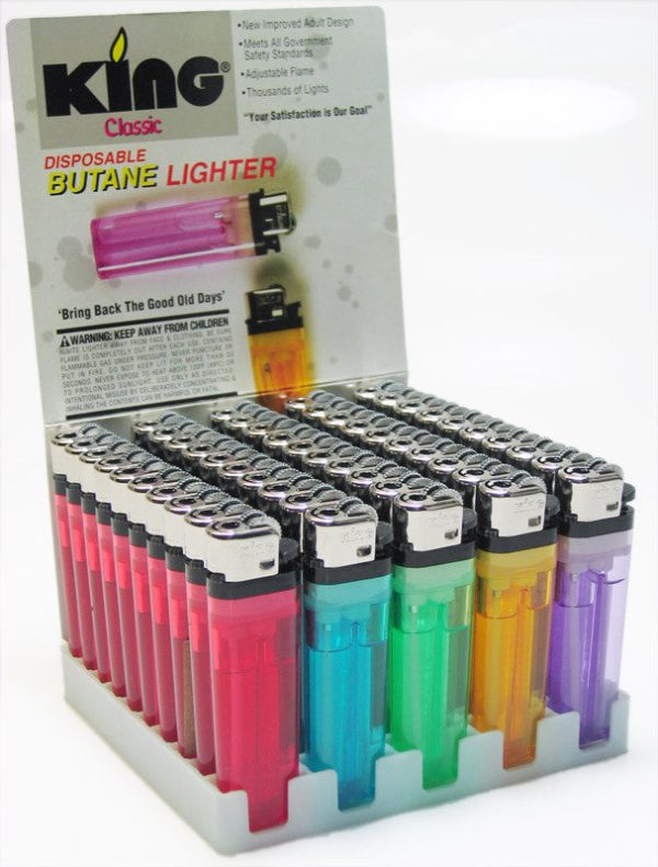 KING - DISPOSABLE LIGHTERS - 50PC TRAY Online Hot Sale