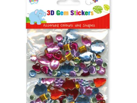 3D Sticker Gems - Assorted Sparkling Gemstone Stickers Glamour Crafts Scrapbooking Decorations Online Sale