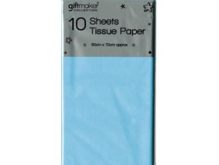 Baby Blue Tissue Paper - 10 Sheets 50cm x 70cm Soft Serene Wrapping Crafting Online Hot Sale