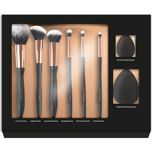 Black Professional Makeup Brush Set - 8 Pack High Quality Brushes Perfect Makeup Application Online Hot Sale