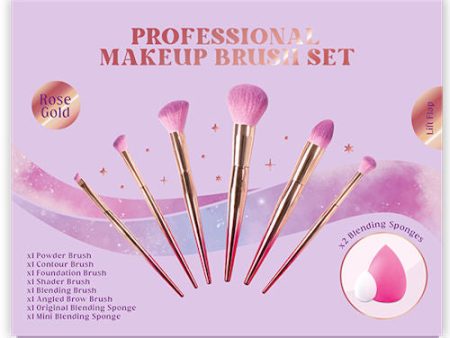 Rose Gold Professional Makeup Brush Set - 8 Pack High Quality Brushes Flawless Application Cheap