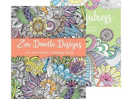 A4 Zen Doodle Mindfulness Colouring Book - Assorted Intricate Relaxation Focus High Quality Stress Relief Hot on Sale