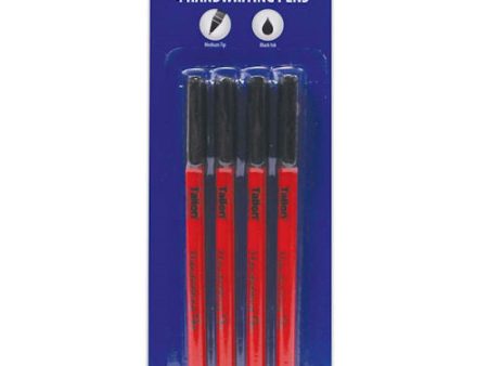 Black Hand Writing Pens - 4 Pack Medium Tip Smooth Ink Office School Stationery Online