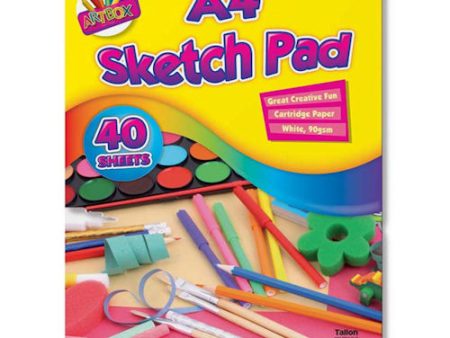 A4 Sketch Pad - 40 Sheets Cartridge Paper White 90gsm Art Drawing Supplies Online