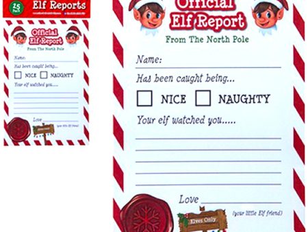 A5 Elf Reports - 25 Pack Naughty Elves Behaviour Monitoring Sheets For Discount