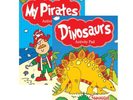 A6 Pocket Colouring Book Dinosaurs & Pirates – Assorted Adventure Designs for Kids | Portable & Perfect for On-the-Go Fun Fashion