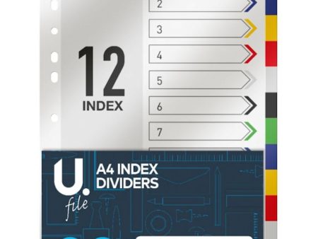 A4 Index Dividers - 12 Pack Organising Documents Folders Durable Construction Long-Lasting Use Organisation Supply