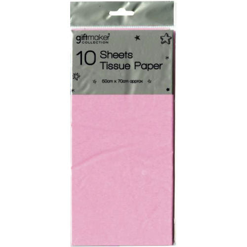 Baby Pink Tissue Paper - 10 Sheets 50cm x 70cm Soft Delicate Wrapping Crafting Supply