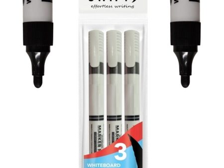 Black Whiteboard Markers - Pens 3 Pack Bold Black Ink Whiteboards Fashion