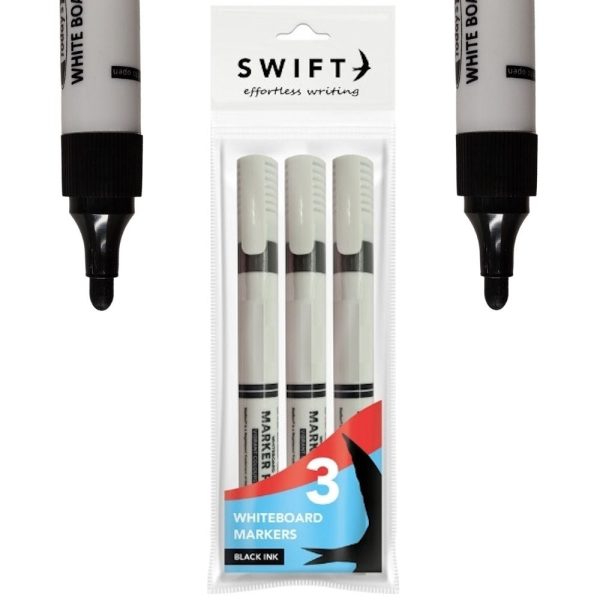 Black Whiteboard Markers - Pens 3 Pack Bold Black Ink Whiteboards Fashion