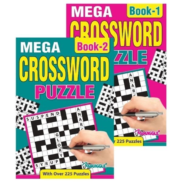 A5 Crossword Book - Assorted Challenging Puzzles High Quality Paper Relaxing Brain Teasers Discount