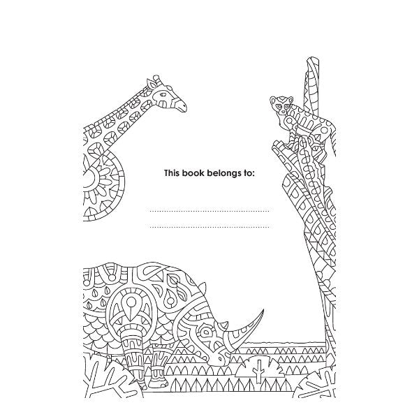 A4 Life On The Savannah Advanced Colouring Book - Wildlife High Quality Relaxing Supply