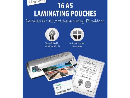 A5 Laminating Pouches - 16 Pack Clear Durable Protective Office Supplies Discount