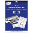 A4 Laminating Pouches - 20 Pack Clear Sheets Document Protection Office Supplies Supply