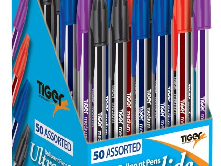 Assorted Ballpoint Pens - 50 Pack Office School Supplies Writing Pens Assorted Colours Online Sale