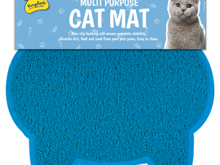 Blue Non-Slip Easy-Clean Multi-Purpose Cat Mat - 31cm x 39cm Practical and Hygienic Pet Mat Supply