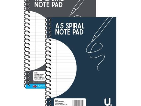 A5 Spiral Notepad - Single Assorted Convenient Size Note Taking Lined Paper on Sale