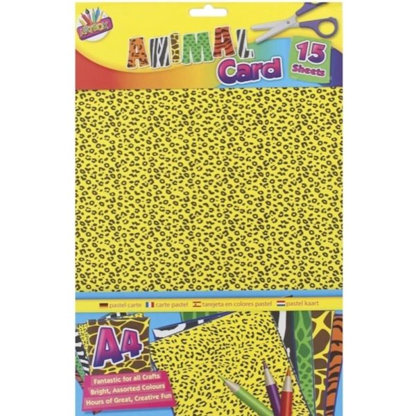 A4 Animal Print Card - 15 Sheets Leopard Tiger Zebra Pattern Craft Paper Scrapbooking Creative DIY Online Sale