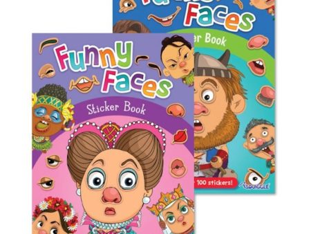 A4 Funny Face Sticker Book - Assorted Kids Children Whimsical Designs Entertaining Activity Crafting Discount