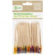 Bamboo Cocktail Picks With Colour Tips - 100 Pack Skewers Party Drinks Canapes Barbecue Online now