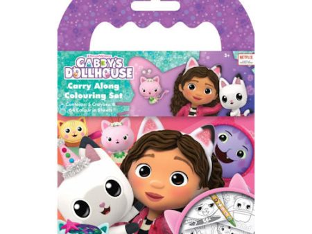 Gabby s Dollhouse Carry Along Colouring Set - Crayons Colour-In Sheets Creative Fun On-the-Go on Sale