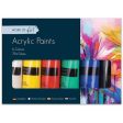 Acrylic Paints - 6 Pack 75ml Tubes Assorted Bright Colours Artist Supplies Fashion