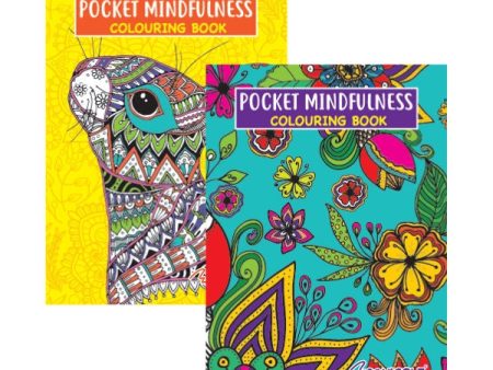 A6 Pocket Colouring Book Mindfulness – Assorted Designs for Relaxation & Stress Relief | Portable & Ideal for Travel Discount