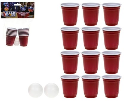 Mini Beer Pong Set - 14 Piece Party Drinking Game Tabletop Fun Online Sale