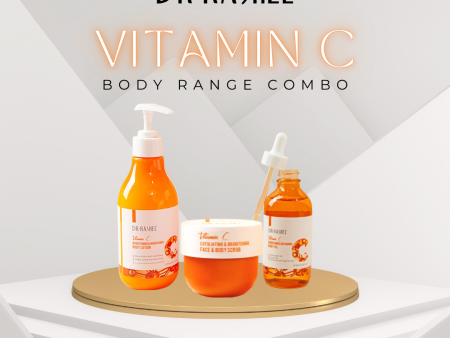 Combo - Dr. Rashel Vitamin C Brightening & Nourishing Body Lotion,  Face Body Scrub & Body Oil Hot on Sale