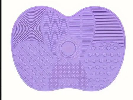 Apple-Shaped Silicone Brush Cleaning Pad.(purple) Cheap