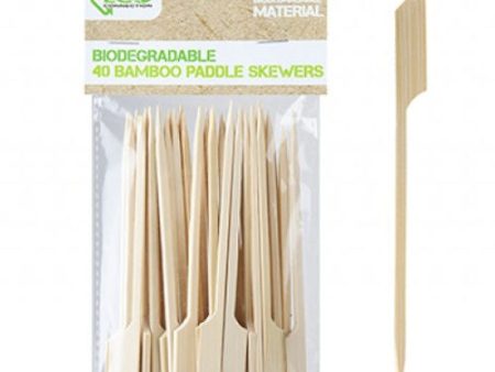 Bamboo Paddle Skewers - 40 Pack Barbecue Grill Sticks Party Tableware Discount