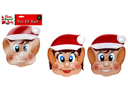 Boy Elf Design Face Mask - Naughty Elves Theme Christmas Fancy Dress Online Hot Sale