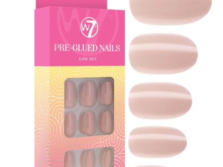 W7 Cosmetics Glamorous Pre Glued False Nails Low Key - Press On Long Fake Party Nails Cheap