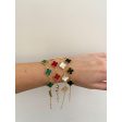 4 Leaf Clover Bracelet - Silver - Red Online now